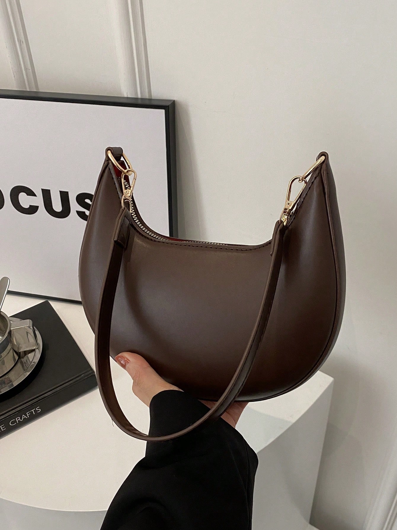 Luxury Bags Quiet - SHEIN MOD 1 шт. Кофейно-коричневая сумка