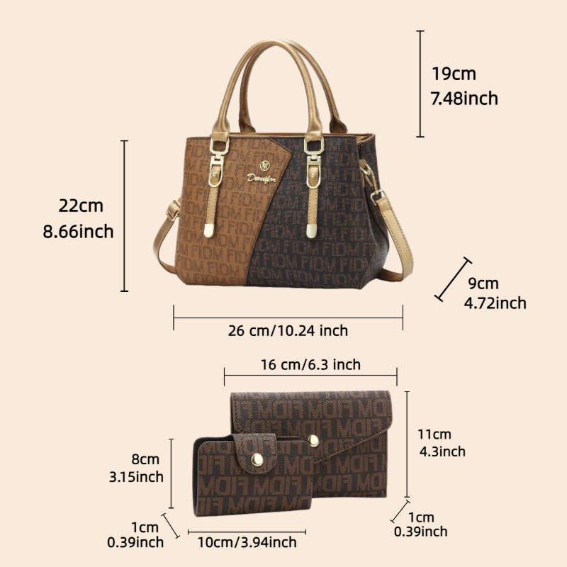 Набор из 3 женских сумок, роск – обзор и цена Luxury Zipper Bags